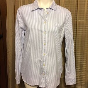 Stylus‎ Blue White Striped Button Up Shirt Size Large